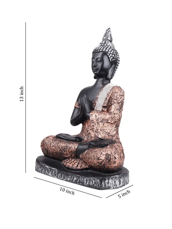 Image of THE WHITE INK DECOR Lord Buddha Statue - Housewarming Decorative Figure for Living Room Home Decor, Vastu, Feng Shui, Religious Gift, Good Luck Idol, Table Showpiece. (13 Inches)