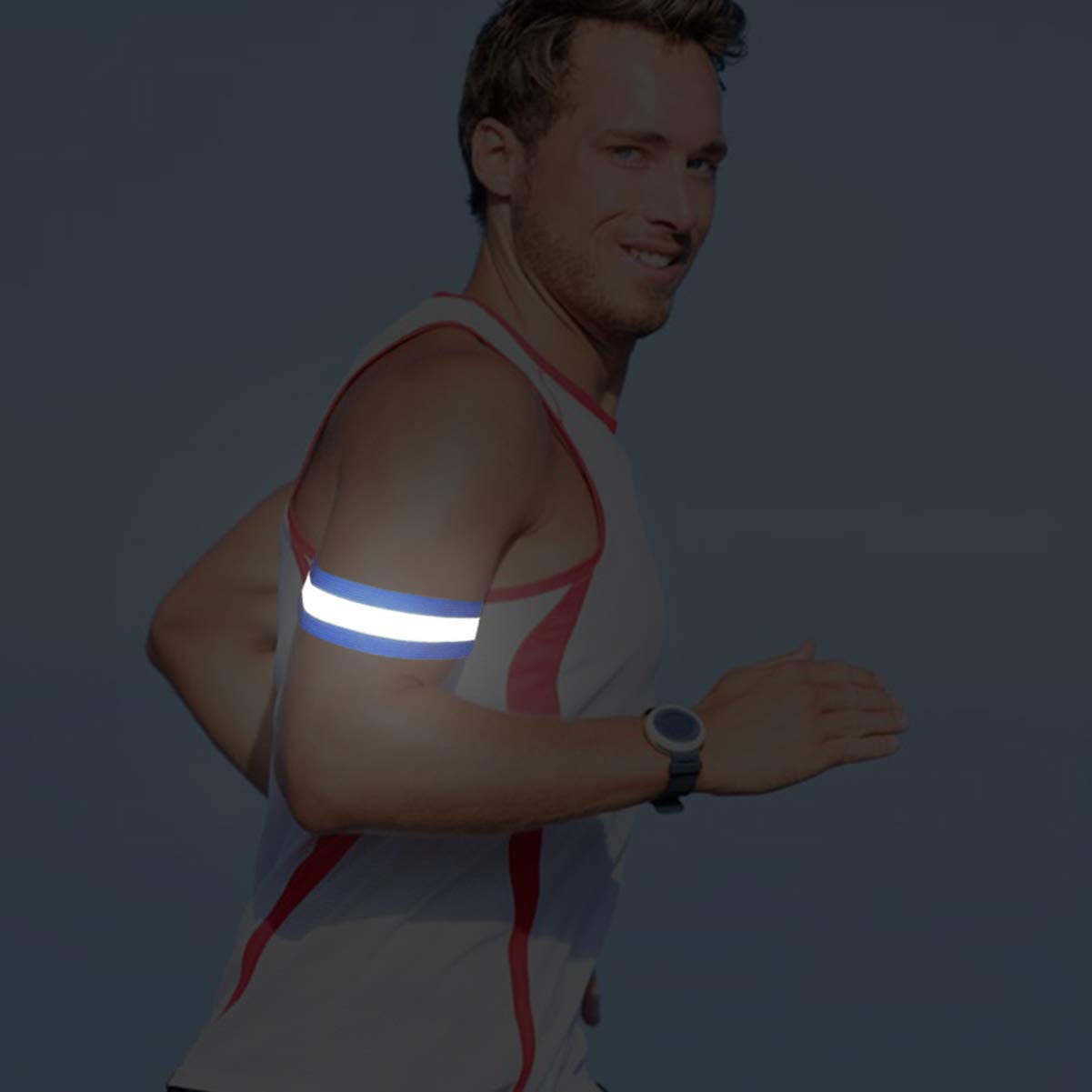 SUPVOX Bracelet Réfléchissant Nuit Train De Roulement Réfléchissant Gilets Rafraîchissants pour Hommes Coupe-Vent Para Brassard Reflechissant Elastiques Bracelets Blue