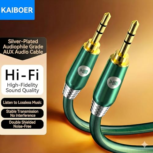 Cable de audio 3.5mm macho a macho 1m plateado miniatura 2