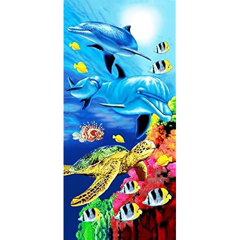 WarmHeartting Extra Large Dolphin Print Towel Cover