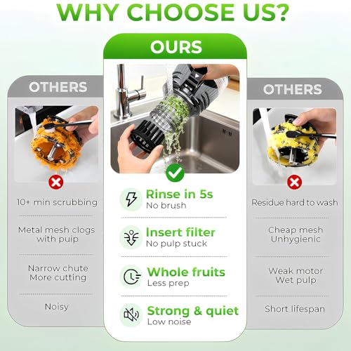 Image of Toree Juicer Machine, 105 mm Feed Chute Slow Cold Press Juicer for Fruits, Vegetables, Nut /coconut milk, sorbet, Easy to Clean, 200W motor-heavy duty -1 Year Replacement warranty-White