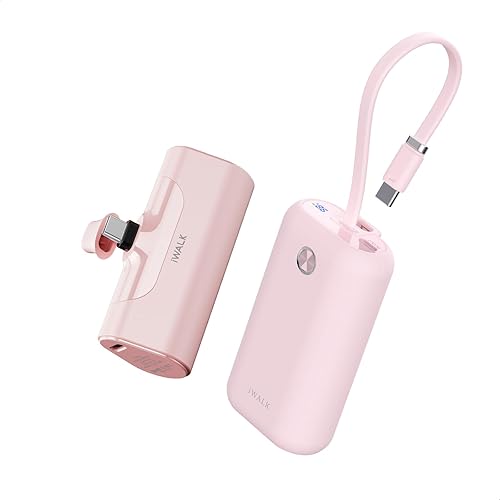 iWALK Cargador portátil de 4500 mAh y banco de energía de 10000 mAh con enchufe y cable incorporados, compatible con iPhone 151616 Plus16 Pro16 Pro