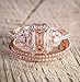 Duan Gorgeous 18K Rose Gold Filled Morganite Ring Engagement Bridal Women Jewelry Set Size 6-10 (US Code 7)
