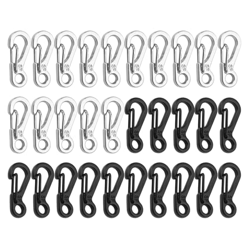 30 Piezas Mini Mosquetón, Mosquetónes Pequeños, Llaveros Mosquetón Aleación de Zinc para Mochilas, Llaves del Coche,...