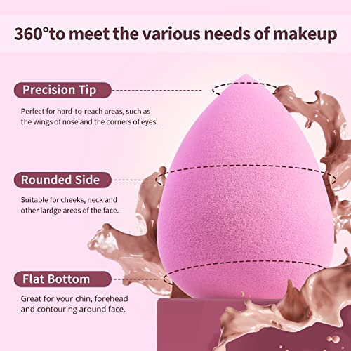 Beakey 5 Pcs Makeup Sponge Set, Paw Paw Sponge, Foundation Cosmetic Blending Latex Free Beauty Sponge, Flawless For Liquid, Cream, And Powder, Pink #TOP1