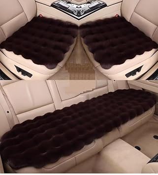 Car Seat Cushion 3-Piece Set, Fluffy Cushions, Seat Cushions, Cute, Stylish, Nordic Style, Car Seat Cover, Plush Seat Cushions, Thick, Warm, Non-Slip, Usable All Year Round, For Light Vehicles, Warm