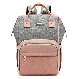 Diaper Bag for Baby Girls Boys, Baby Nappy Changing Bag with Insulated Pockets for Moms Dads, Multi-functional Waterproof Backpack with Stroller straps-Pink