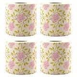 Didiseaon Papel Higiénico de Pulpa de Bambú 4 Rollos Diseño Estampado de Rosas, Suave, Decorativo y Absorbente para Baño, Papel WC Creativo y Ecológico para Uso Doméstico