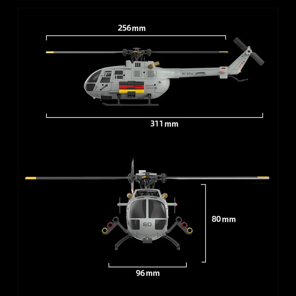 Torcster BO-105 Pro RC Hubschrauber RTF Brushless 6G 235mm – Flybarless, 3D-Inverted-Flight, optische Positionierung, Höhenhaltung, LED, für Einsteiger & Fortgeschrittene