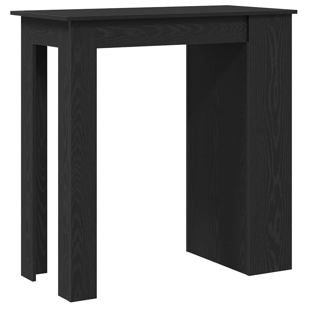 Bartisch Mit Regal Schwarz Eichenoptik 102x50x103,5 cm | 3 Ablagen, Holzwerkstoff, Pflegeleicht, Feuchtes Tuch Reinigung, Wandhalterung