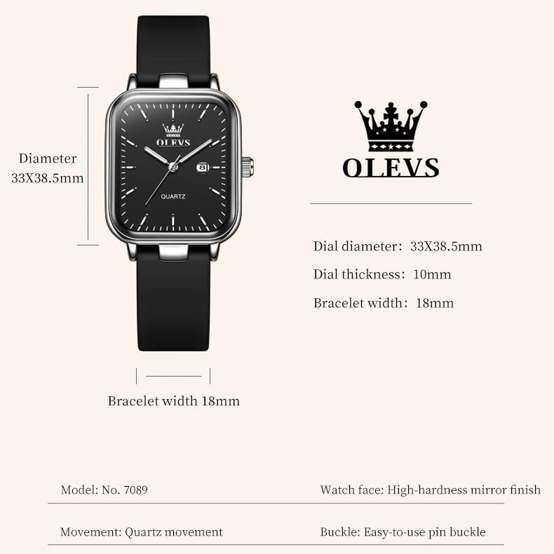 Image of OLEVS Watch for Women Analog Quartz Original Womens Watch Fashion Ultra Thin Minimalist Silicone Strap Waterproof Slim Watches for Ladies