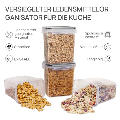 Vtopmart Vorratsdosen mit Deckel Luftdicht, Set mit 32 Vorratsbehälter, BPA-frei, Küchen Aufbewahrungsboxen für Mehl, Zucker, Körner, Mit Schreibstift und Etikett 5