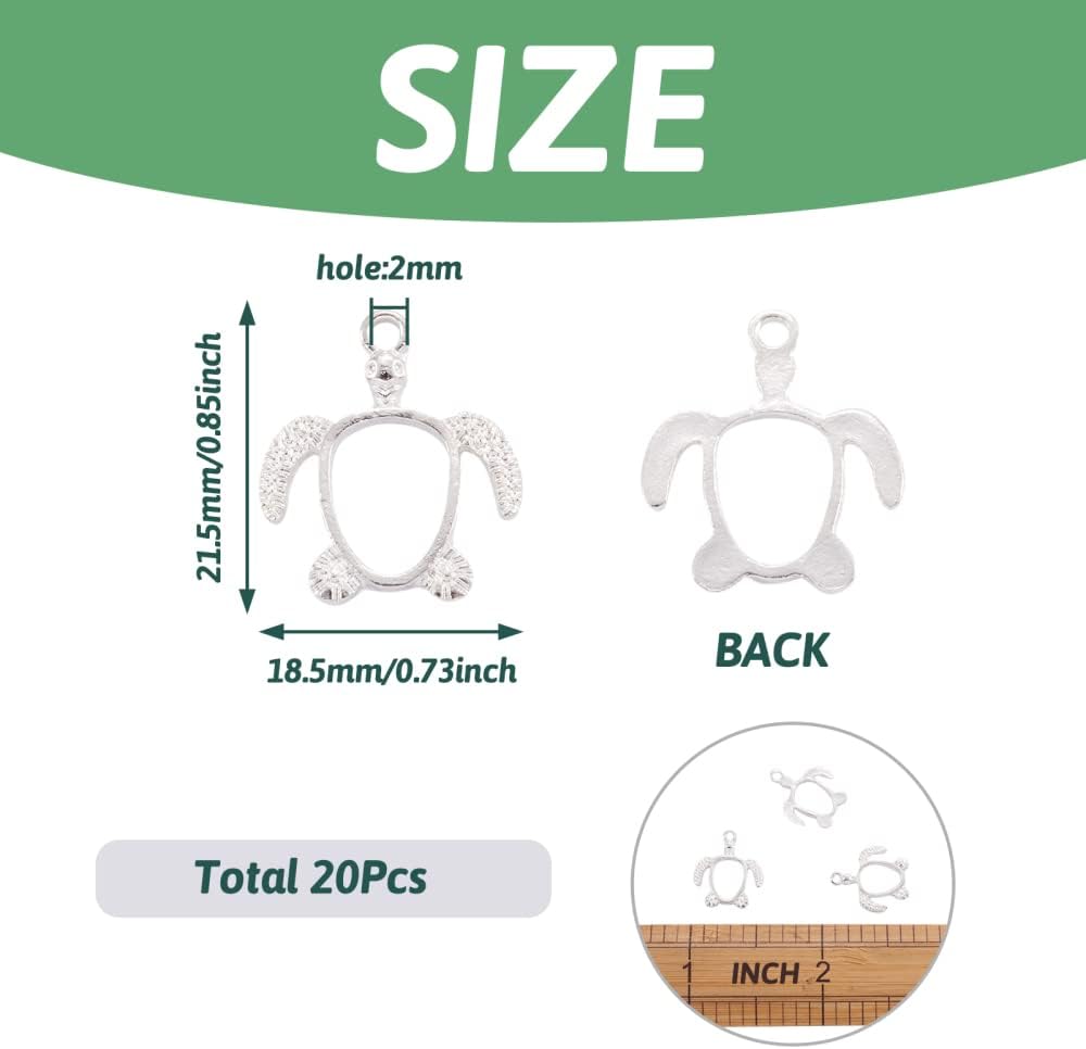 Craftdady Alloy Turtle Charms Sea Tortoise Pendants Metal Animal Charms for Craft Necklace Bracelet Jewelry Making - Image 3