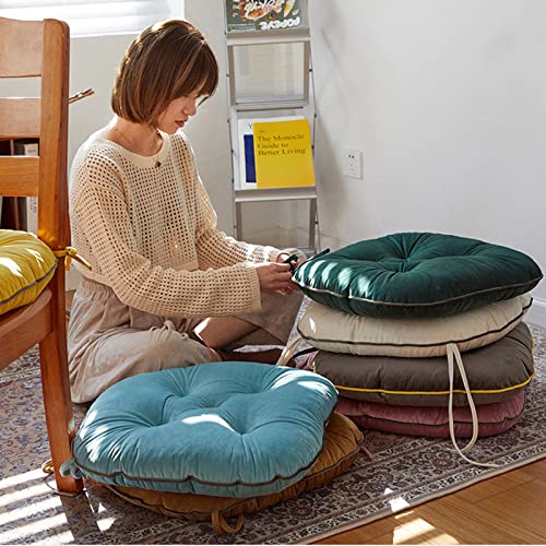 Breathable Cushion, Non-Slip With Ties Chair Pad Comfort Soft Durable Seat Cushion Suitable For Living Room Dining Room Office The Car-42X40Cm(17X16Inch)-Dark Green #TOP6