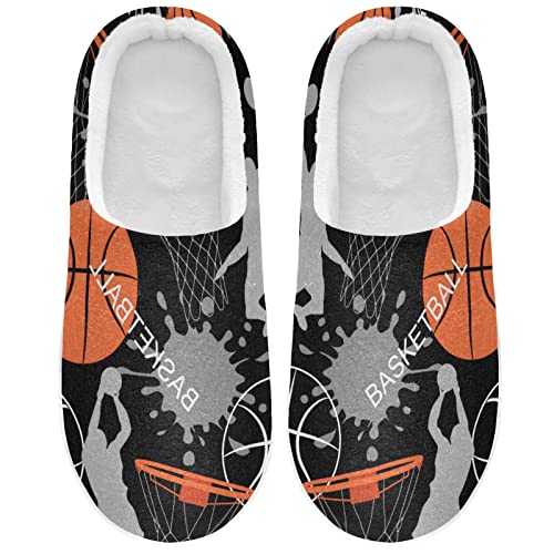 Linomo Pantoufles de basket-ball pour femme - Chaussons d'intérieur pour chambre à coucher, multicolore, 41/42 EU Cover