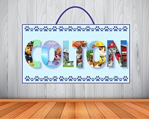 Personalized Paw Patrol Image Letter Sign, Custom Paw Patrol Name Sign, Paw Patrol Birthday Sign, Paw Patrol Wall Art, Paw Patrol Door Sign