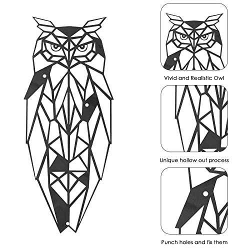 Cairiac Metal Owl Wall Art Decor Sculpture, Iron Owl Art Hanging Sculpture Wall Plaque Decorative For Living Room, Bathroom, Bedroom, Kitchen, Office, Patio, Garden, Porch (Black, 12X8 Inches) #TOP2