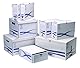 BANKERS BOX Set aus 1 Klappdeckelbox Maxi mit 6 Stück A4/A4+ Archivschachtel 8cm Rückenbreite, Basic Serie, aus recyceltem Karton, 100% recycelbar, Farbe: weiß/blau