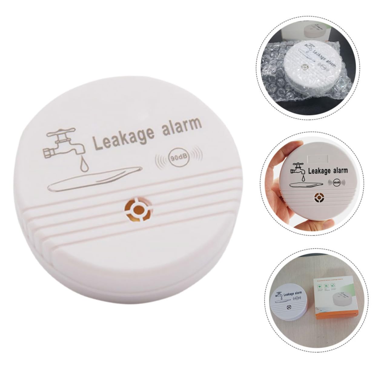 NUOBESTY 4 Stück Alarm für Wassereintauchen Sensor Lecksucher Wassermelder für Keller Wasserlecksalarmer Nässealarm Wasserstandsüberwachung Überlaufalarm Lecksuchgeräte Abs