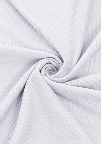 Clovery Quick Drying Active Wear Short Sleeve 2-Button Polo Shirt White Medium #TOP4