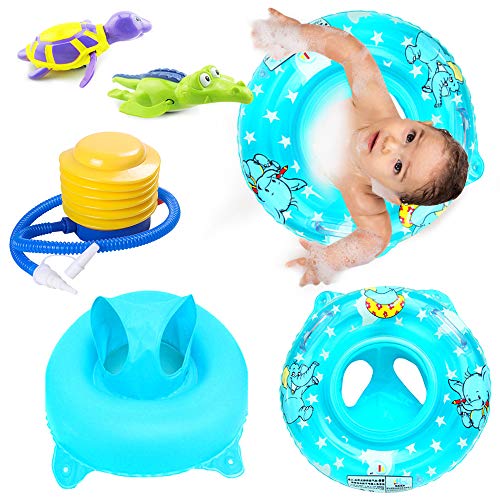 Sealive Baby Swimming Ring Inflatable Baby Pool Toys Float, with Bathtub Toys Turtle