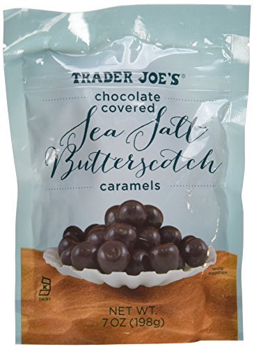 Trader Joe's Caramelos de mantequilla de sal marina cubiertos de chocolate, 7 onzas, juego de 3