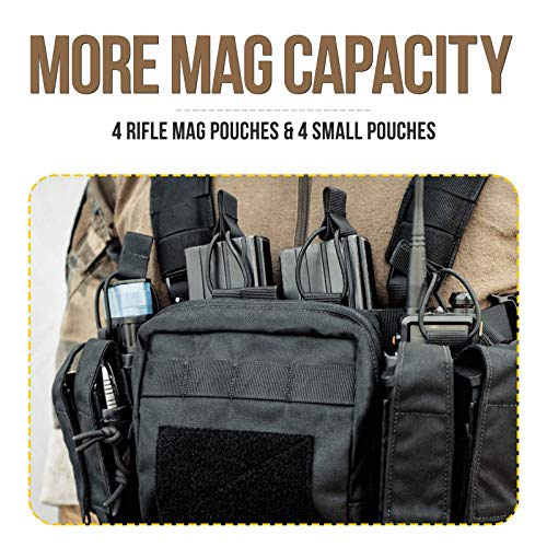 Image of VISMIX Tactical Chest Rig, Adjustable&Detachable Molle Chest Rigs with Mag Pouch