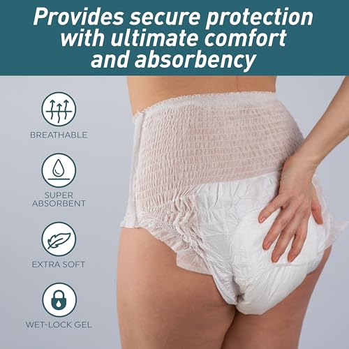 Image of MED PRIDE Disposable Adult Underwear,Medium (39-51 in),Absorbent,Unisex,80