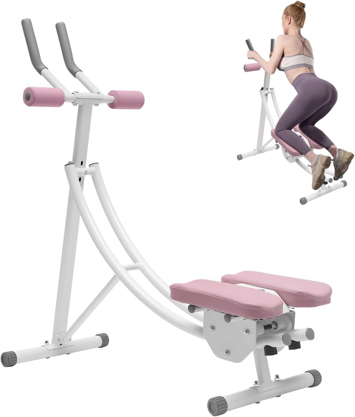 Ab Machine for Home Gym, Ab Workout Equipment for Women, Foldable, Knee Protection, Abdominal Trainer for Stomach Workout