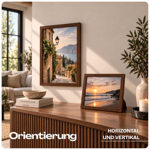 JCNORD MDF Walnussfarbener Holz Bilderrahmen 50x70 cm mit bruchsicherem Acrylglas | Moderner Fotorahmen für Wände und Tische – Ansicht 8