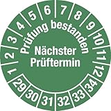 kaiserkraft | Prüfung bestanden | Dokumentenfolie | Ø 30 mm | VE 10 Stk | 29-34 | Grün