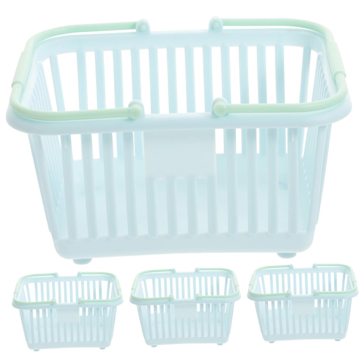 ULDIGI 4pcs Storage Basket Play House Toy Mini Shower Grocery Basket Para Guardar for Toys Groceries Food Items Eggs Child Plastic Desktop Household