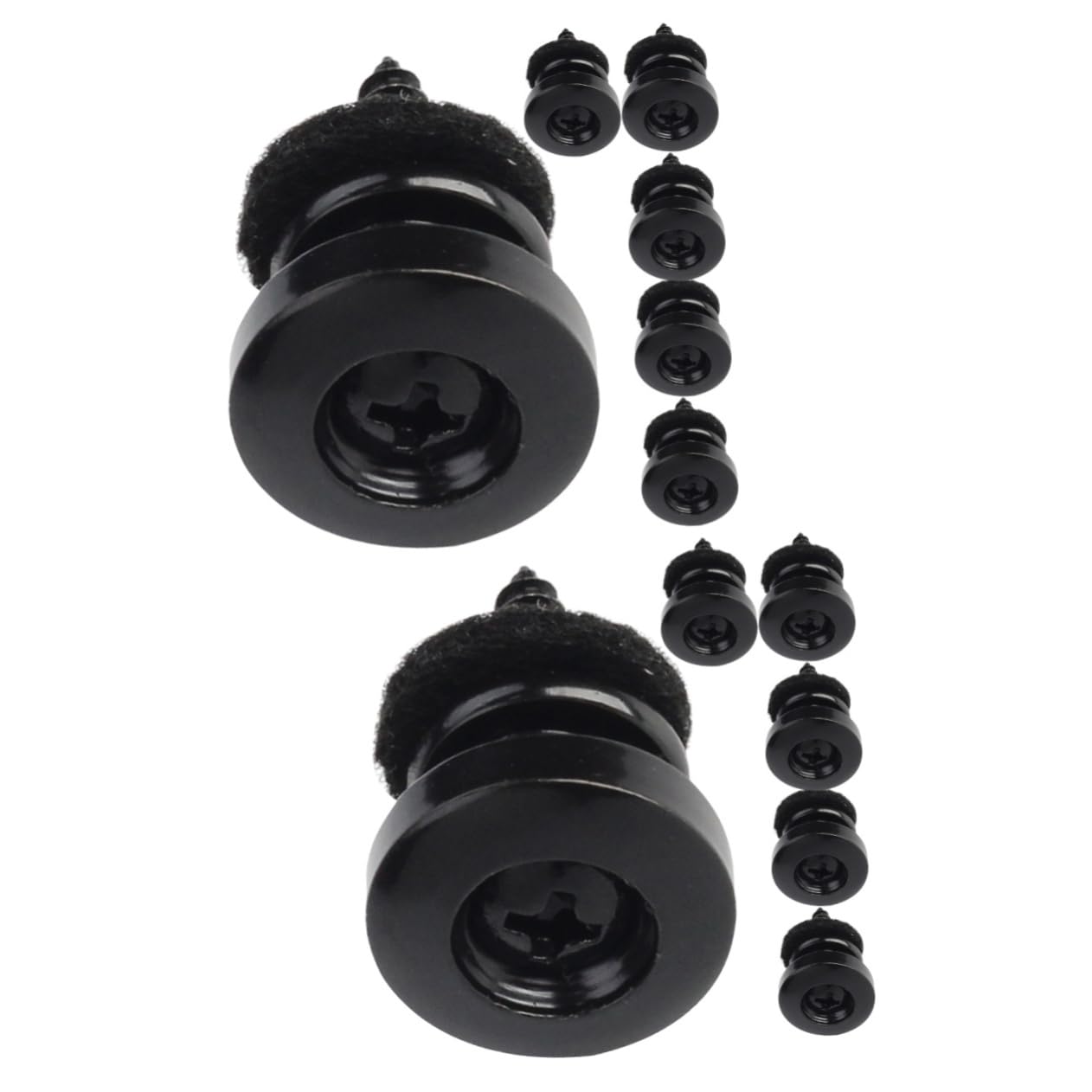 NULYLU 2sets Electric Guitar Bass Strap Locks Metal End Pin Buckle Guitar Strap Locks Set 6pcs*2