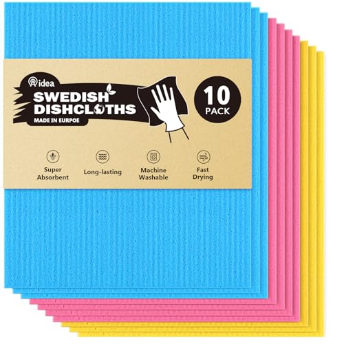 AIDEA Swedish Dish Cloths Pack of 10, Absorbent...
