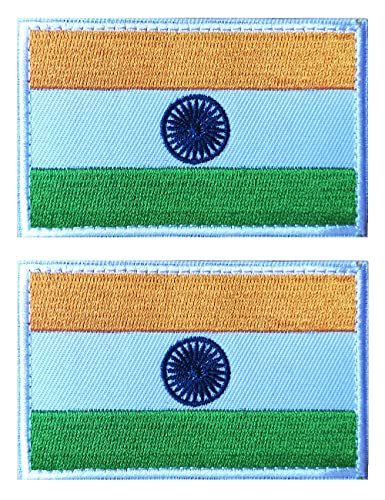 2 Pcs Aliplus India Flag Patches Embroidered Tactical Military Morale Patch Applique Fastener Hook And Loop #TOP30