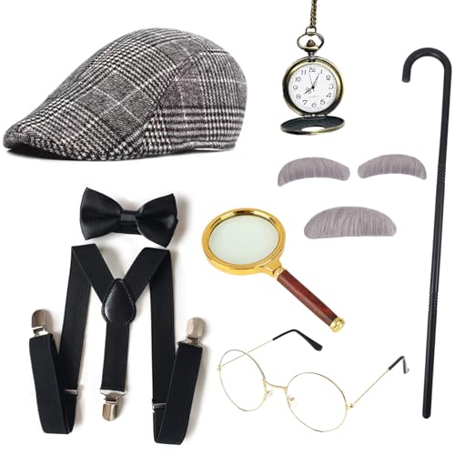 Disfraz de anciano con accesorios 9 piezas para Halloween
