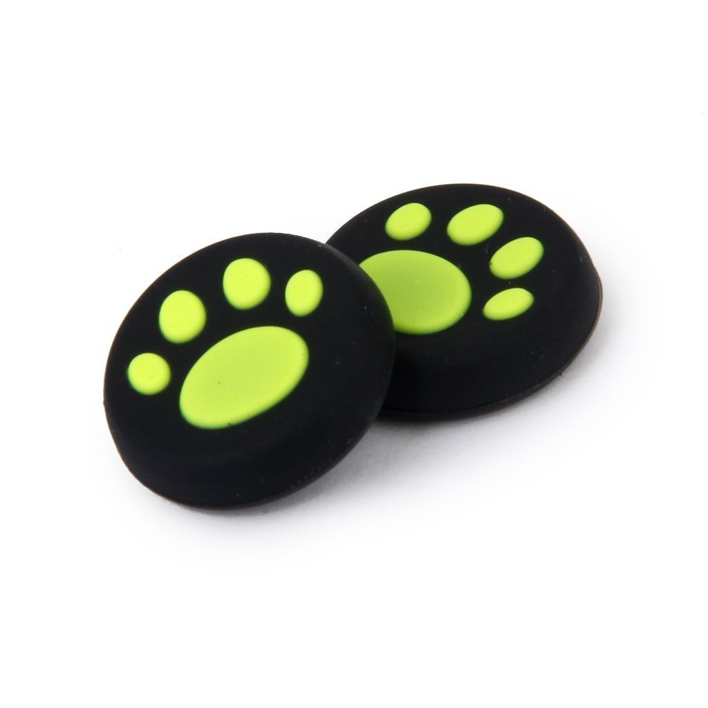 Cubierta de silicona para joystick analógico para controlador Dualshock 4 de PS4 Pro, Slim, controlador de Xbox One, Xbox One S, Elite, Xbox 360, PS3, PS2, Wii U, serie de gatos Green verde