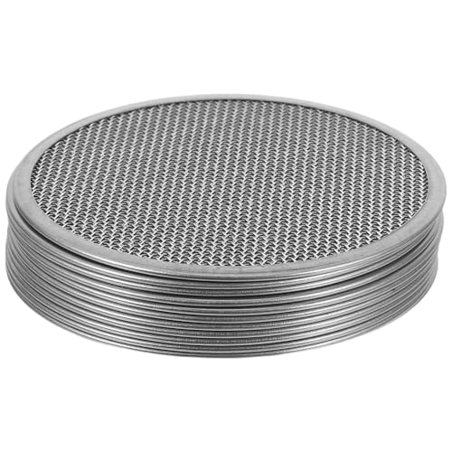 ELAYARD 12pcs Canning Supplies Screen Filter Strainer Lid Sprouting Jar Strainer Cap Mason Jar Cap Stainless Steel Sprouting Mesh Lids Filter Silver