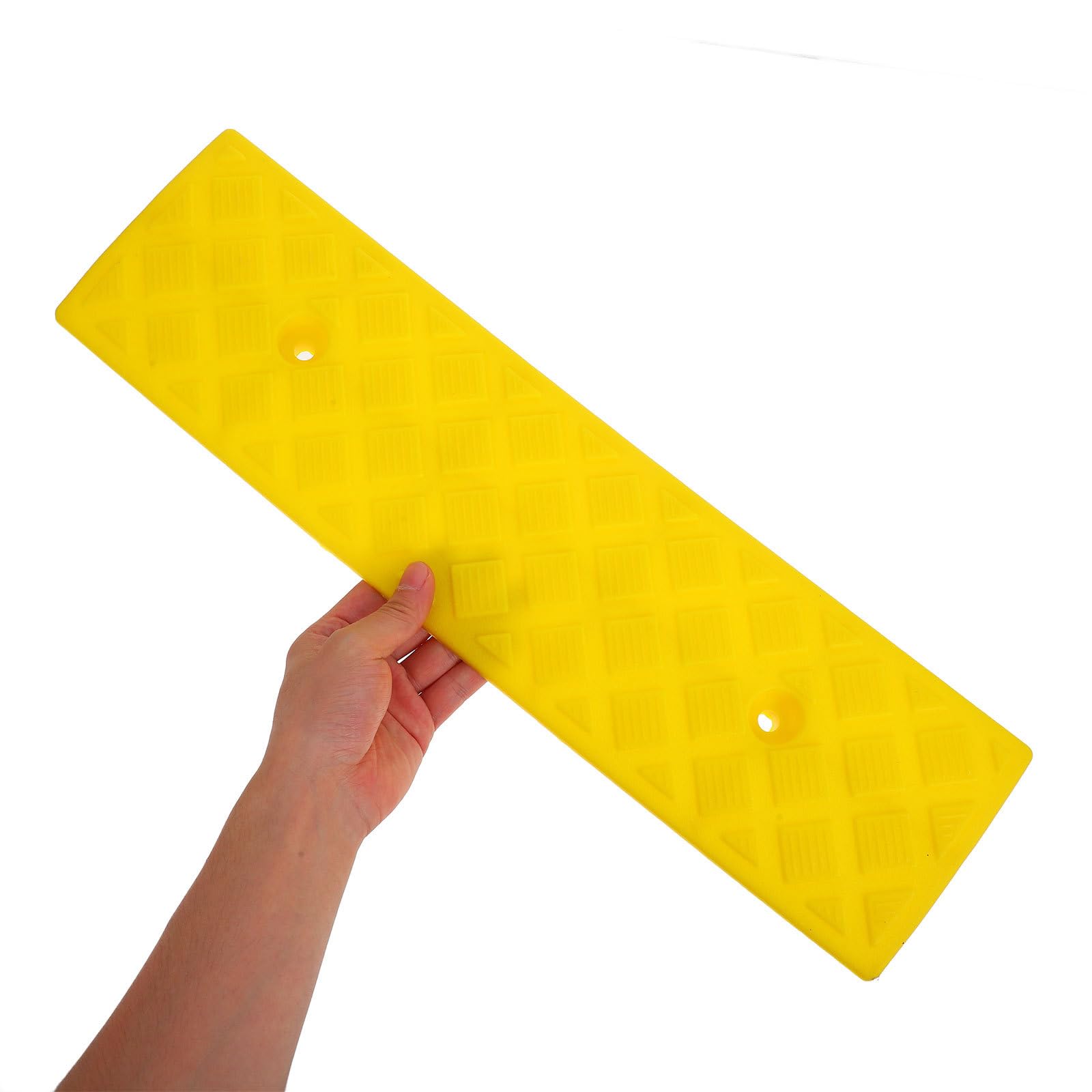ifundom Rampa di Soglia in Plastica Gialla 50x13cm per Mobili Ruote o Biciclette 2 Pezzi Resistente All'usura per Casa e Lavoro