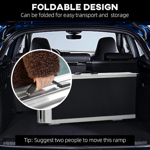 Rampa portátil de aluminio para umbral para silla de ruedas, scooter y caminador - Rampa plegable ligera para casa y viaje miniatura 5