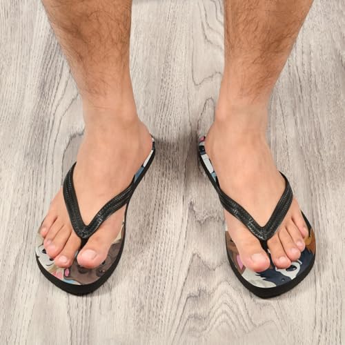 Womens Flip Flops Cute Dog FamilyNon-Slip Casual Beach Slippers Rubber Sandals214B25394