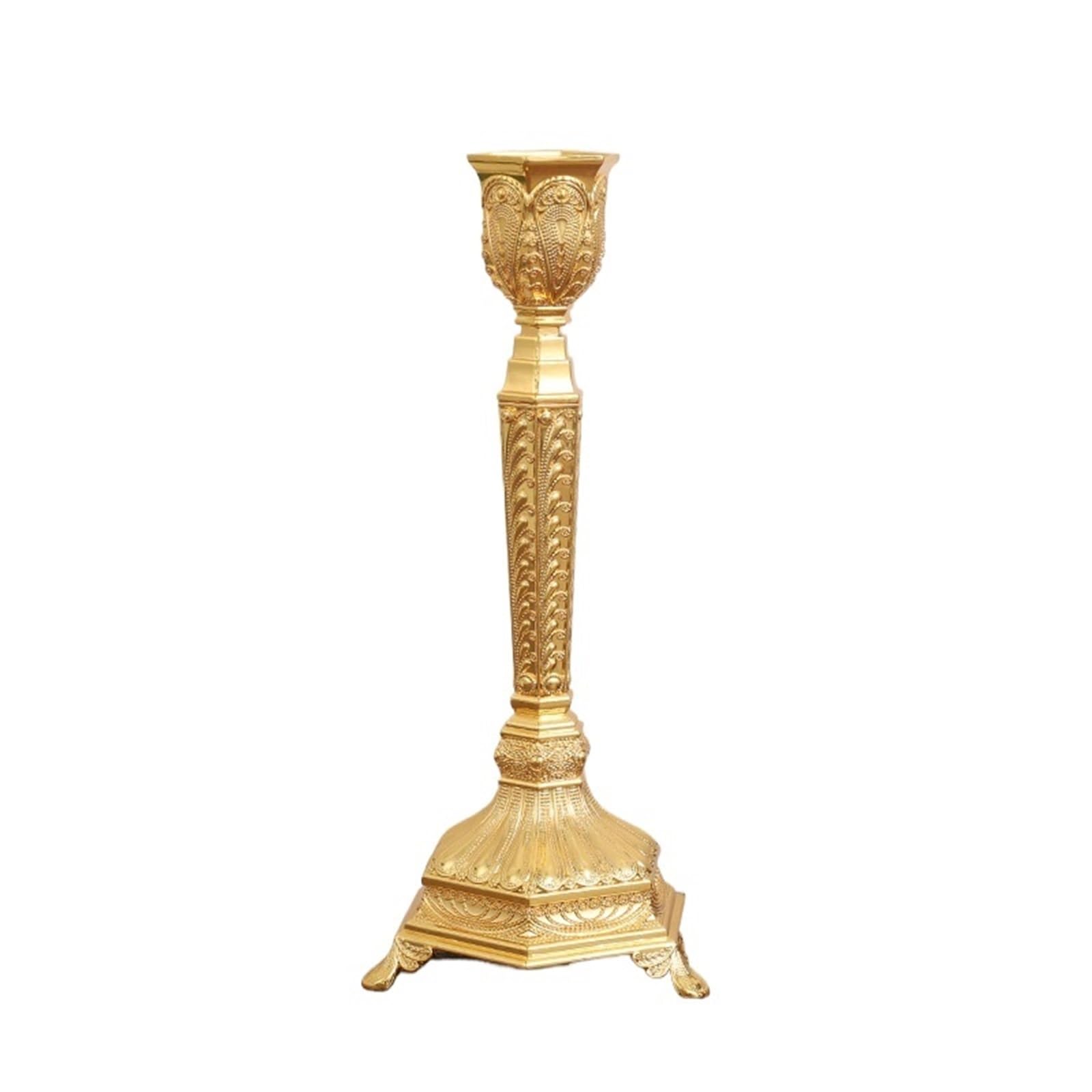 2Pcs Candlestick Candles Holders Wedding For Desktops And Living Room Decorations For Desktop Decoration(Gold,8.5x8.5x19.5cm)