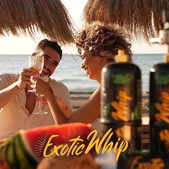 Miniatura 4 de Exotic Whip - Cargadores de crema con sabor a coco, tanque de óxido nitroso desechable de 22.58 oz para dispensador de crema batida, recipiente de