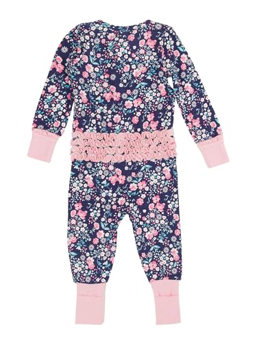 RuffleButts Moonlit Meadow Ruffle One Piece Convertible Pajamas - 6-12m2