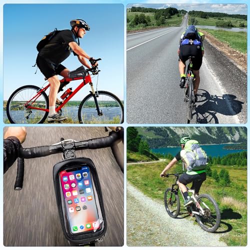 Fahrradtasche Rahmen, Wasserdicht Fahrrad Rahmentasche, Oberrohrtasche Fahrrad mit 3D Sonnenblende und TPU Sensitivem Touchscreen, Fahrradtasche Rahmentasche, für Montainbikes, Rennrad, E bikes