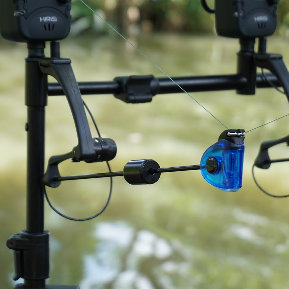 Hirisi Tackle Lot de 4 détecteurs de touche de pêche à la carpe avec lumière LED 2,5 mm