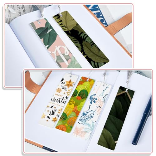 Marque-pages à pompons feuilles tropicales (lot de 6) : le cadeau idéal pour lecteurs passionnés