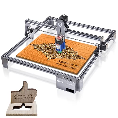 S6 Pro Laser Engraver 60W CO2 Laser Effect DIY Desktop Laser Cutter and Engraving Machine Compressed Spot CNC Router Burning Laser for Metal Wood Glass Stainless Steel 410x420mm