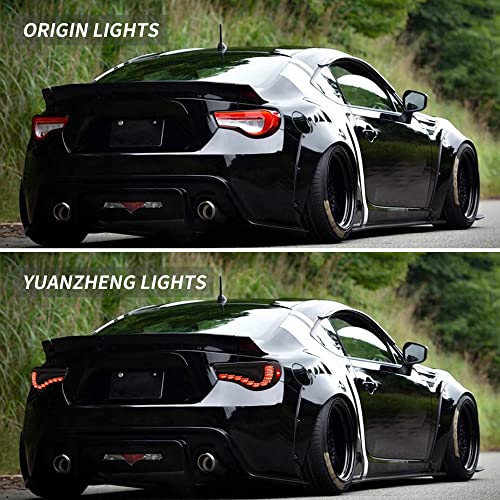 Vland Oled Smoked Tail Lights Compatible For [Toyota 86 Gt86 2012-2020 / Subaru Brz 2013-2020 / Scion Fr-S 2013-2020] With Dragon Scales Dynamic Running Light & Sequential Turn Signal Lights, Set #TOP4