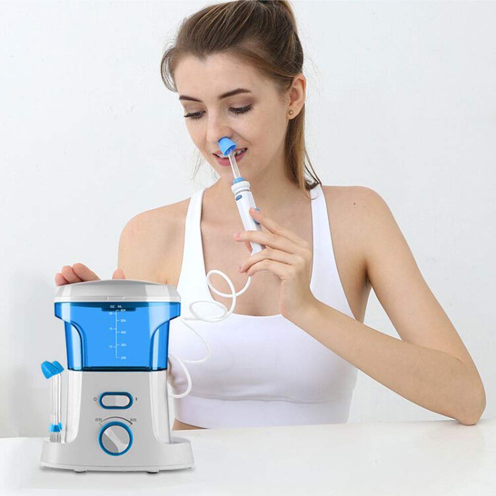 Sistema de irrigación Nasal, Limpiador eléctrico de Nariz, Sistema de Cuidado Nasal, Ajuste de 10 velocidades, Tanque de Agua de 600 ml, para sequedad Nasal, Nariz líquida